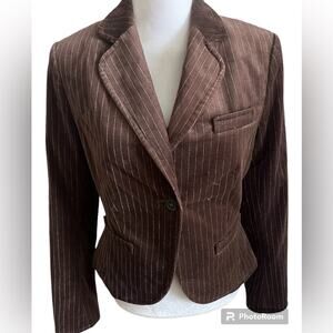 The Limited Brown Velvet Pinstripe Blazer size 6 Jacket
